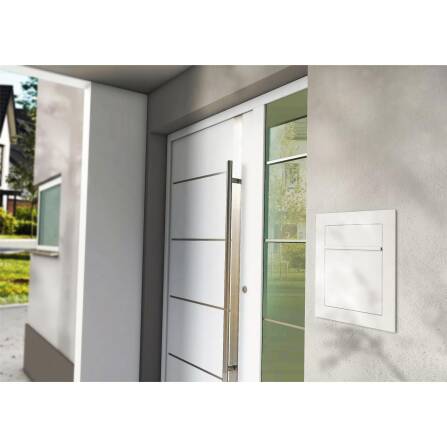 Metzler Unterputz Briefkasten Verkehrsweiß RAL9016 hochwertiger Stahl | Hugo