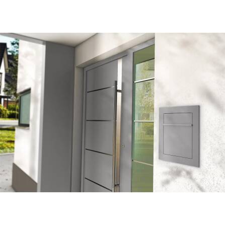 Metzler Unterputz Briefkasten Graualuminium RAL9007 hochwertiger Stahl | Hugo