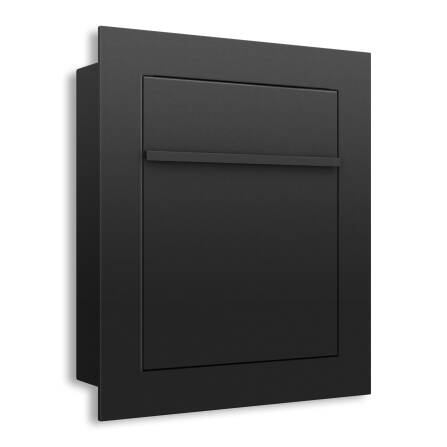 Metzler Cassetta della Posta da Incasso Nero Profondo RAL9005 acciaio di alta qualità | Hugo