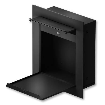 Metzler Cassetta della Posta da Incasso Nero Profondo RAL9005 acciaio di alta qualità | Hugo