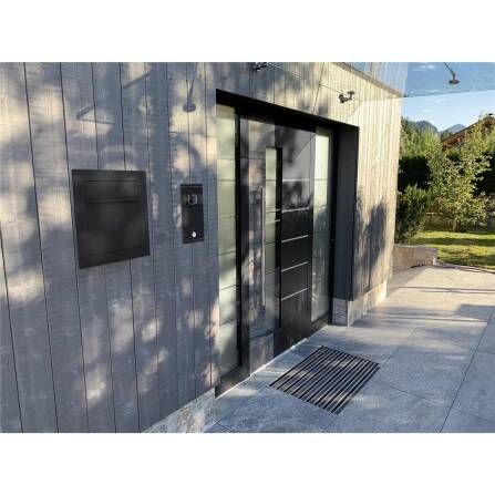 Metzler Cassetta della Posta da Incasso Nero Profondo RAL9005 acciaio di alta qualità | Hugo