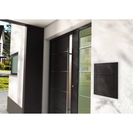 Metzler Cassetta della Posta da Incasso Nero Profondo RAL9005 acciaio di alta qualità | Hugo