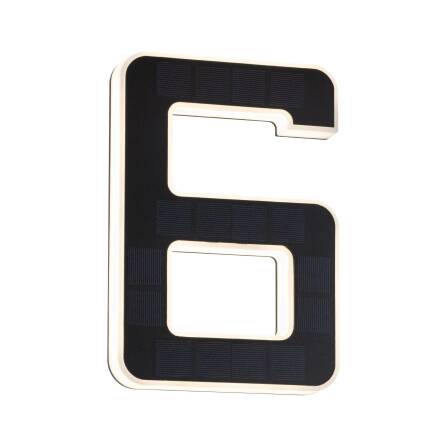 LED Solarhausnummer | Schwarz | integrierter Akku | Höhe 23 cm