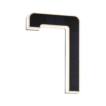 LED Solarhausnummer | Schwarz | integrierter Akku | Höhe 23 cm