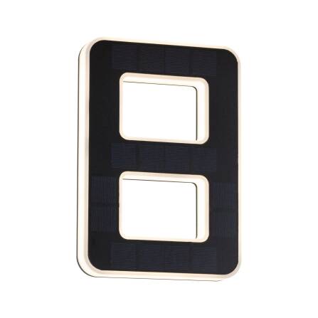 LED Solarhausnummer | Schwarz | integrierter Akku | Höhe 23 cm