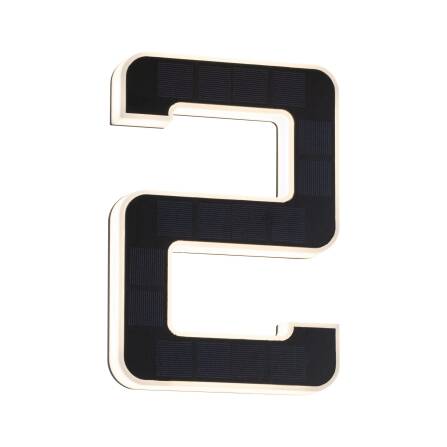 LED Solarhausnummer | Schwarz | integrierter Akku | Höhe 23 cm