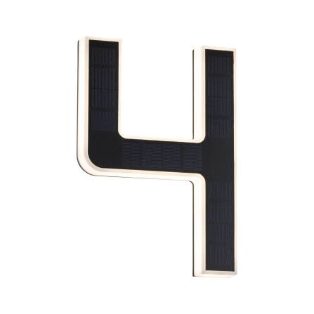 LED Solarhausnummer | Schwarz | integrierter Akku | Höhe 23 cm