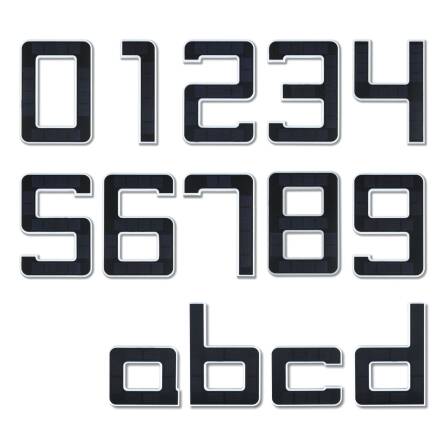 LED Solarhausnummer | Schwarz | integrierter Akku | Höhe 13,4 cm | a