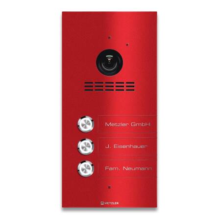 Metzler VDM10 2.0 Mehrfamilien Video-Türsprechanlage | 3 Klingeltaster | Wunschfarbe nach RAL | Kian