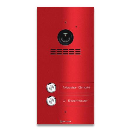 Metzler VDM10 2.0 Mehrfamilien Video-Türsprechanlage | 2 Klingeltaster | Wunschfarbe nach RAL | Kian