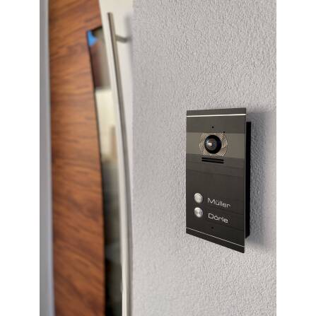 Metzler VDM10 2.0 Mehrfamilien Video-Türsprechanlage | 2 Klingeltaster | RAL 9005 Tiefschwarz | Colson