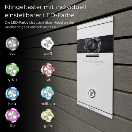 Metzler VDM10 2.0 Video-Türsprechanlage | 1 Klingeltaster | RAL 9016 Verkehrsweiß | Colson