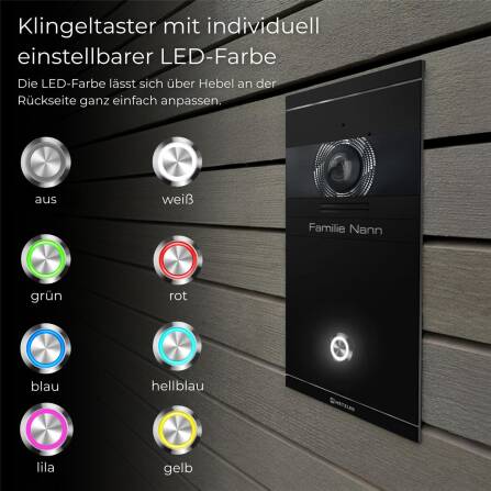 Metzler VDM10 2.0 Video-Türsprechanlage | 1 Klingeltaster | RAL 9005 Tiefschwarz | Colson