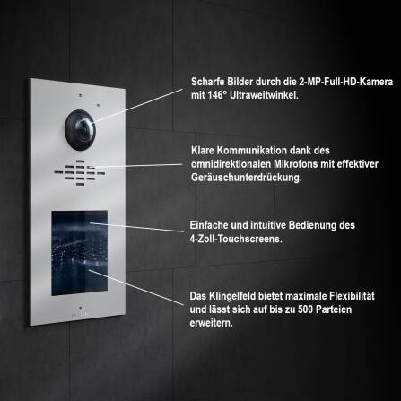 Metzler VDM10 2.0 modulare Video-Türsprechanlage |  Ein- und Mehrfamilien | RAL 9016 Verkehrsweiß | Horizon