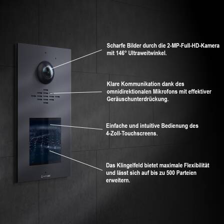 Metzler VDM10 2.0 modulare Video-Türsprechanlage |  Ein- und Mehrfamilien | DB 703 Eisenglimmer | Horizon