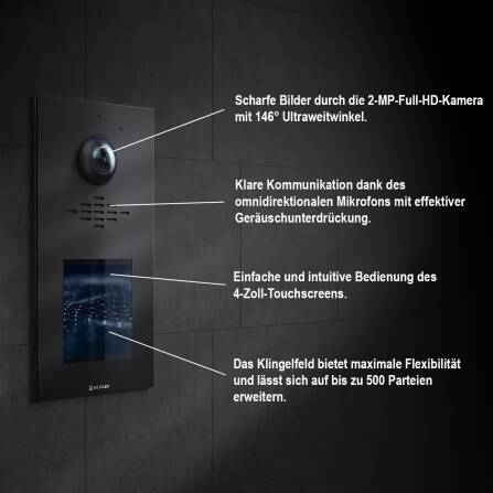 Metzler VDM10 2.0 modulare Video-Türsprechanlage |  Ein- und Mehrfamilien | RAL 9005 Tiefschwarz | Horizon