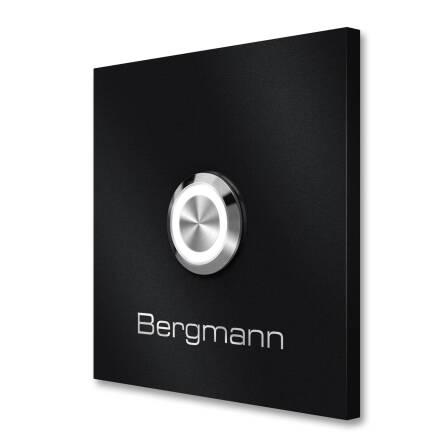 Metzler Türklingel mit Gravur + LED-Taster | RAL 9005 Tiefschwarz | Stella