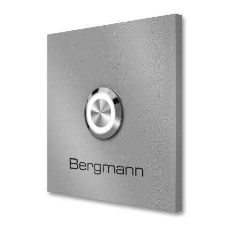 Campanello Metzler con incisione + pulsante LED | RAL 9007 Alluminio grigio | Stella