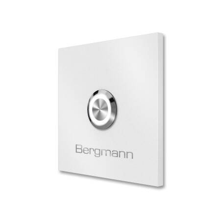 Metzler Türklingel mit Gravur + LED-Taster | RAL 9016 Verkehrsweiß | Stella