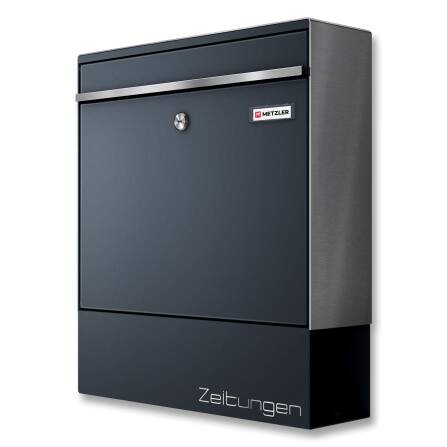 Metzler Briefkasten mit Zeitungsfach | RAL7016...