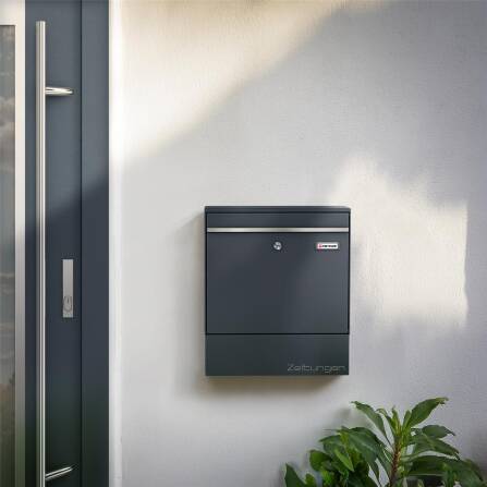 Metzler Briefkasten mit Zeitungsfach | RAL7016 Anthrazitgrau | BK212-RE-ZF
