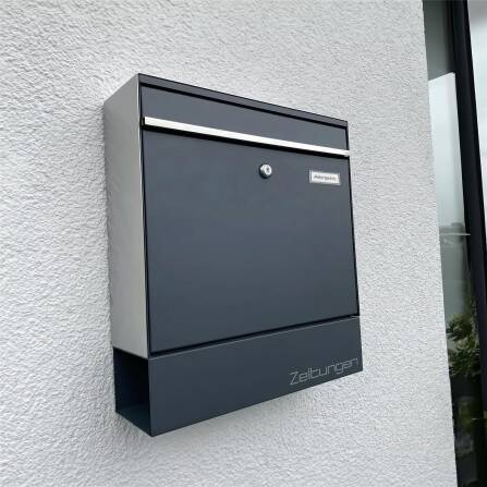 Metzler Briefkasten mit Zeitungsfach | RAL7016 Anthrazitgrau | BK212-RE-ZF