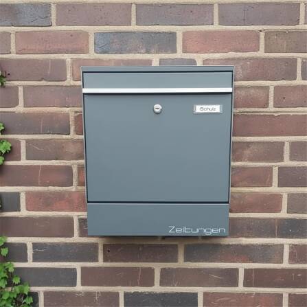 Metzler Briefkasten mit Zeitungsfach | RAL7016 Anthrazitgrau | BK212-RE-ZF