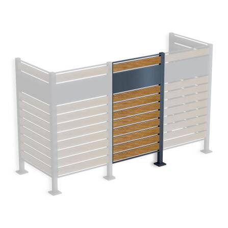 Metzler Sichtschutz Mülltonnenzaun Erweiterungsmodul | rostfrei und massiv | Holzoptik