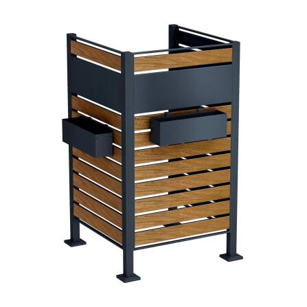 Metzler Schermatura per Cassonetti | per un bidone | antiruggine e massiccio | effetto legno