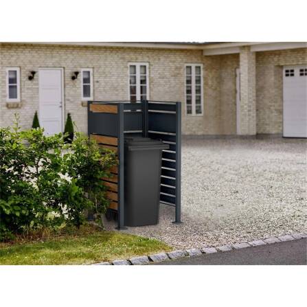 Metzler Schermatura per Cassonetti | per un bidone | antiruggine e massiccio | effetto legno