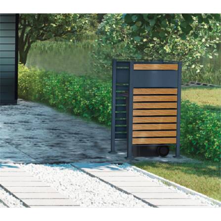 Metzler Schermatura per Cassonetti | per un bidone | antiruggine e massiccio | effetto legno