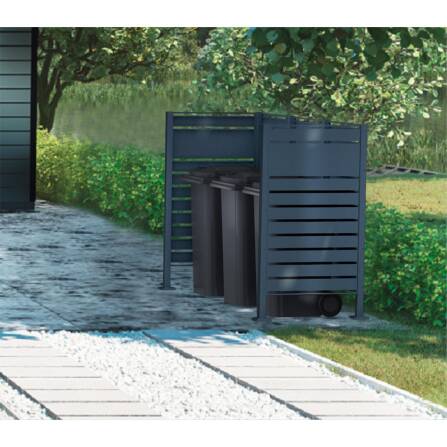 Metzler Sichtschutz Mülltonnenzaun | für drei Mülltonnen | rostfrei und massiv