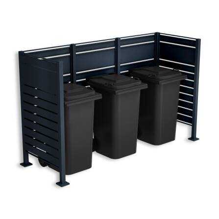 Metzler Sichtschutz Mülltonnenzaun | für drei Mülltonnen | rostfrei und massiv