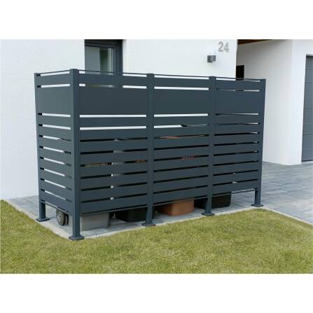 Metzler Sichtschutz Mülltonnenzaun | für drei Mülltonnen | rostfrei und massiv