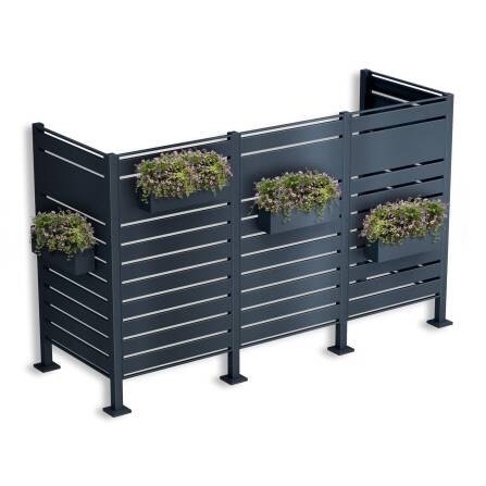 Metzler Blumenkasten | Zubehör für Mülltonnenzaun | RAL7016 Anthrazitgrau