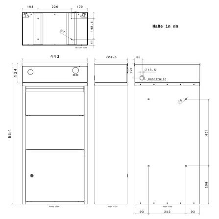 Metzler Video-Türsprechanlage mit Paketbox | Anthrazit RAL 7016 | personalisiert mit Gravur | Edelstahl-Namensschild
