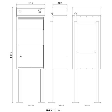 Metzler Video-Türsprechanlage mit Paketbox | Anthrazit RAL 7016 | personalisiert mit Gravur | Edelstahl-Namensschild