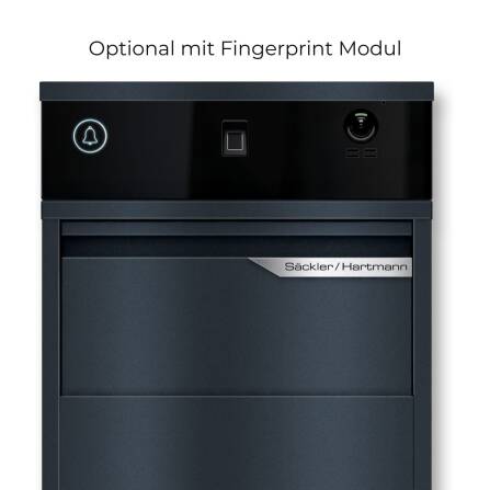 Metzler Video-Türsprechanlage mit Paketbox | Anthrazit RAL 7016 | personalisiert mit Gravur | Edelstahl-Namensschild