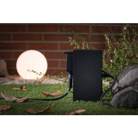 Steckdosensäule Rio | Anthrazit | Dreifach | Dämmerungssensor