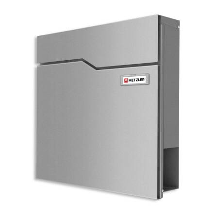 Metzler Briefkasten mit austauschbarem Namensschild | RAL9007 Graualuminium | Hoffmann