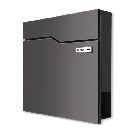Metzler Cassetta delle lettere con targhetta portanome intercambiabile | DB703 Micacea di ferro | Hoffmann