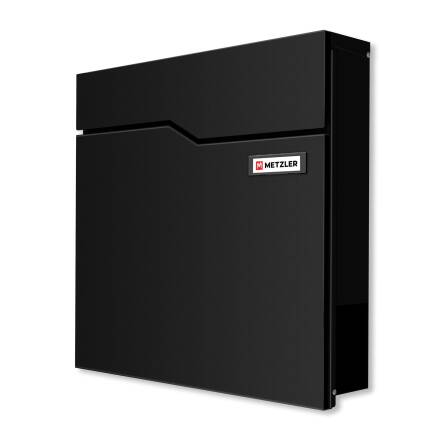 Metzler Briefkasten mit austauschbarem Namensschild | RAL9005 Tiefschwarz | Hoffmann