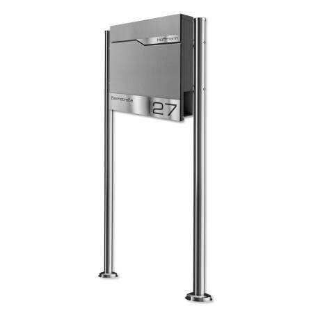 Metzler Standbriefkasten in Graualuminium RAL 9007 hochwertiger Stahl | Siebert