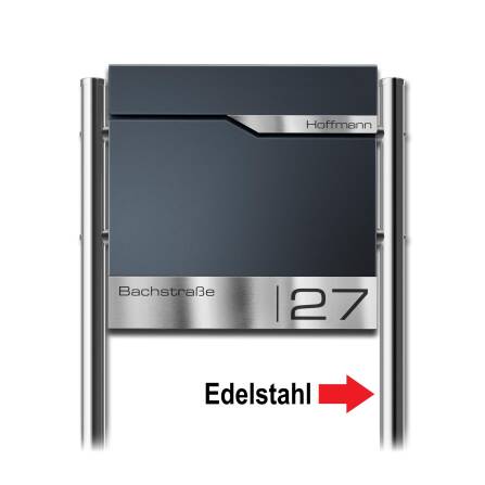 Metzler Standbriefkasten in Graualuminium RAL 9007 hochwertiger Stahl | Siebert