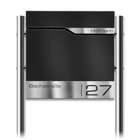 Metzler Standbriefkasten in Tiefschwarz RAL 9005...