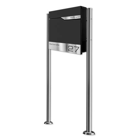 Metzler Boîte aux Lettres Support en Noir Foncé RAL 9005 Acier de Qualité | Siebert