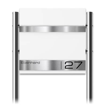 Metzler Standbriefkasten in Verkehrsweiß und Gravur...