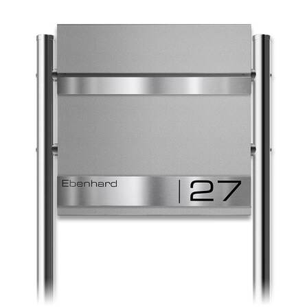 Metzler Standbriefkasten in Graualuminium und Gravur aus...