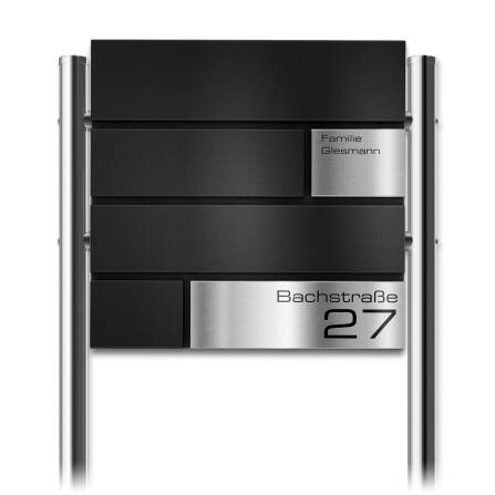 Metzler Standbriefkasten | Tiefschwarz RAL 9005 | Modell G