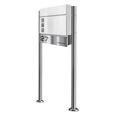 Metzler Boîte aux Lettres Support Blanc Signalisation Hublots | Oltmann